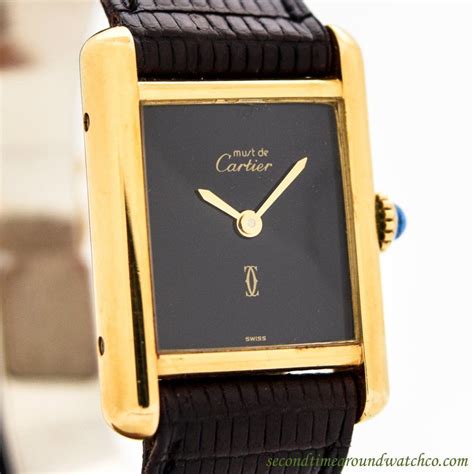 valore cartier 18k gold electroplated swiss|Cartier 18K Gold Plated Wristwatch .